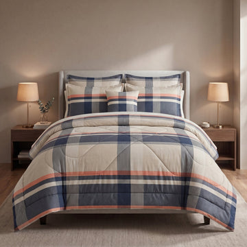 GREEN VERCASE ASH-1021  COTTON COMFORTER SET-7PCS