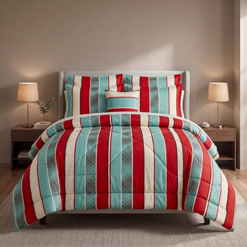 BLUE LEAF PURE COTTON COMFORTER SET-7PCS