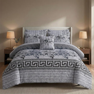 PRINTED SATEEN BEDSHEET SET ASH-4078