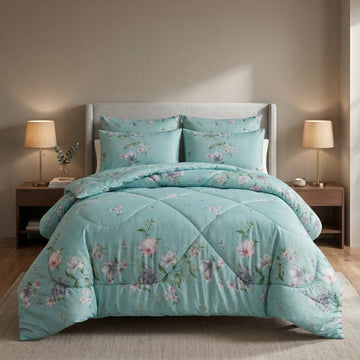 SIGNATURE S.G WHITE COTTON COMFORTER SET-7PCS