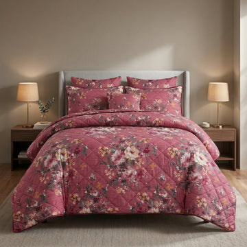 PINK M.Z COTTON COMFORTER SET-7PCS