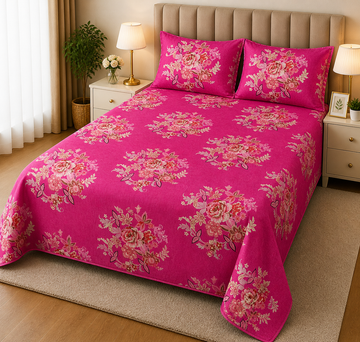PRINTED PURE COTTON BEDSHEET ASH-4090