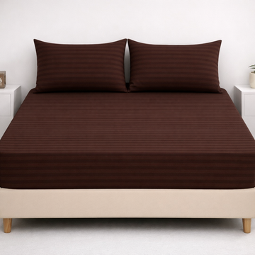 SIGNATURE FITTED COTTON STRIPE BEDSHEET-S04