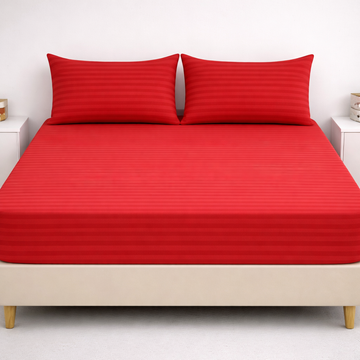 SIGNATURE FITTED COTTON STRIPE BEDSHEET-S06