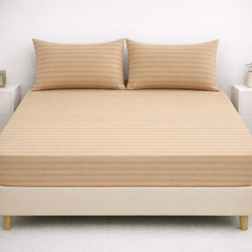 SIGNATURE FITTED COTTON STRIPE BEDSHEET-S09