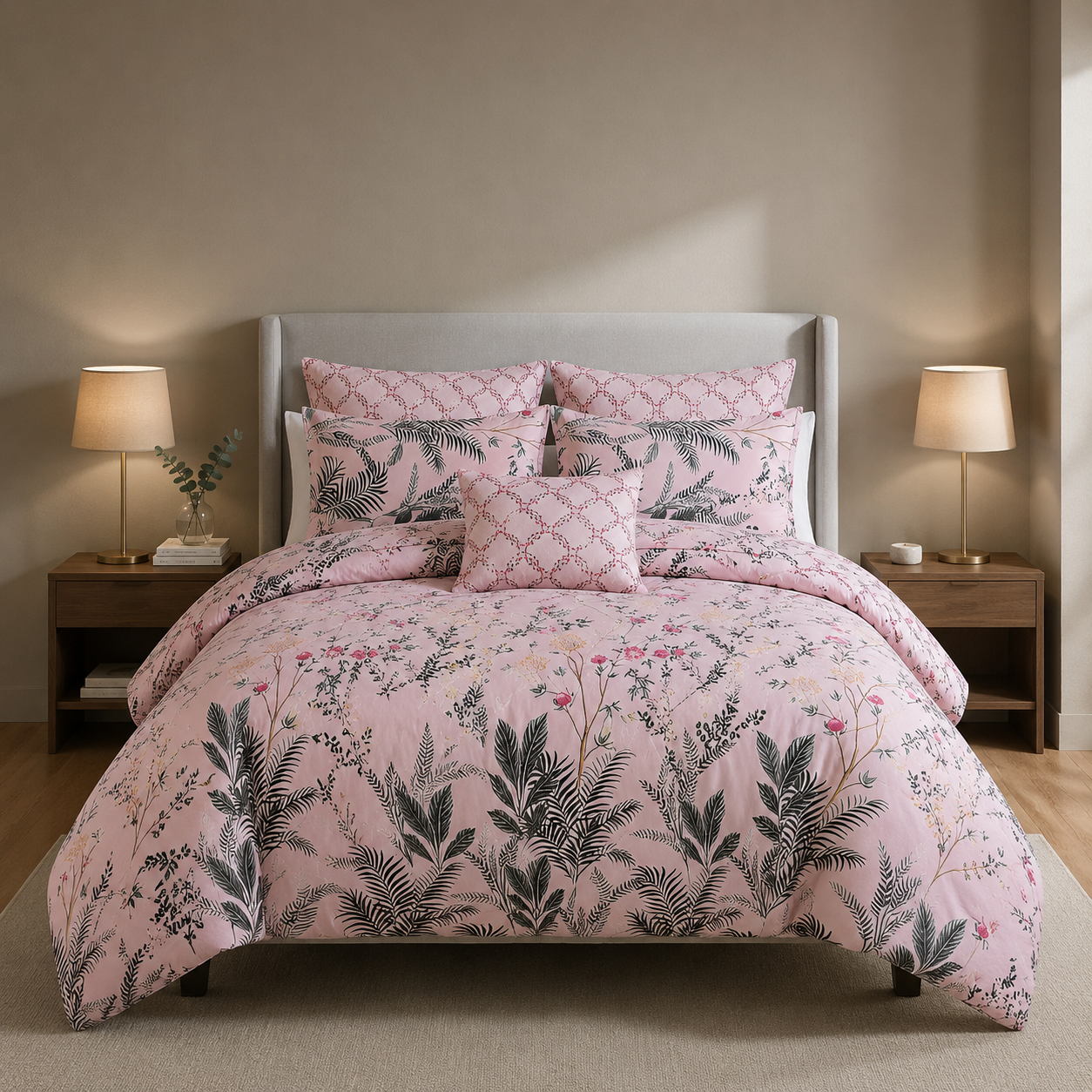 SIGNATURE  BAR COTTON COMFORTER SET-7PCS