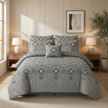 LEAFY PURE COTTON COMFORTER SET-7PCS