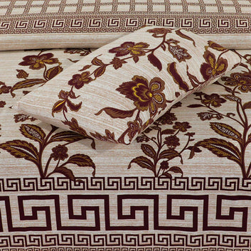 CLASSIC GOLDEN PRINTED PURE COTTON BEDSHEET ASH-4007