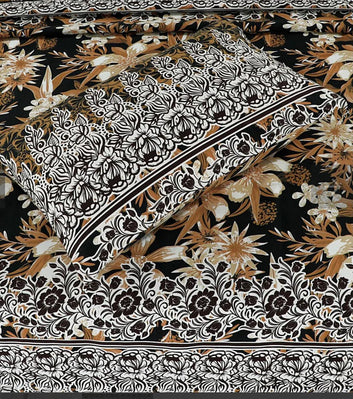 JASMINE DARK PRINTED PURE COTTON BEDSHEET ASH-4007
