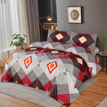 PRINTED SATEEN BEDSHEET SET ASH-4089