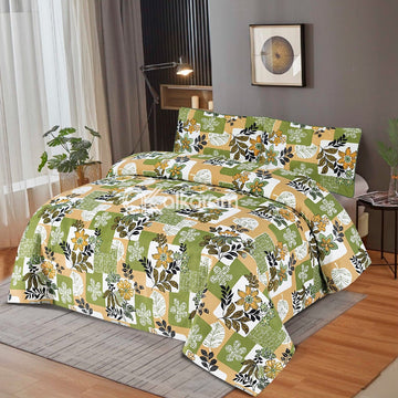 PRINTED SATEEN BEDSHEET SET ASH-4079