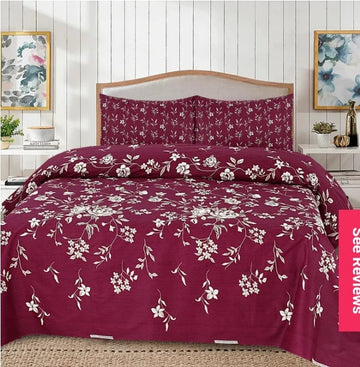 PRINTED PURE COTTON BEDSHEET ASH-4079